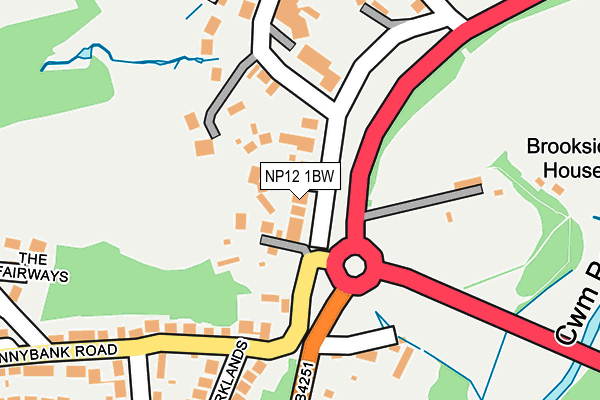 NP12 1BW map - OS OpenMap – Local (Ordnance Survey)
