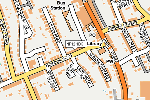 NP12 1DG map - OS OpenMap – Local (Ordnance Survey)