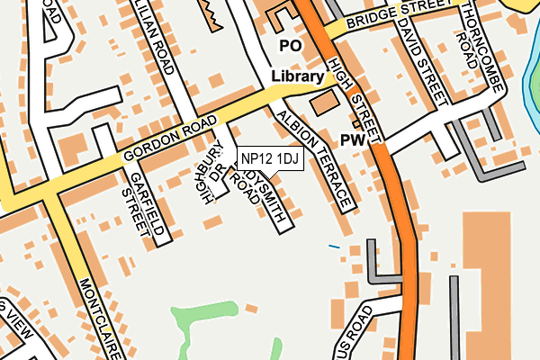NP12 1DJ map - OS OpenMap – Local (Ordnance Survey)