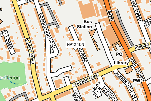 NP12 1DN map - OS OpenMap – Local (Ordnance Survey)
