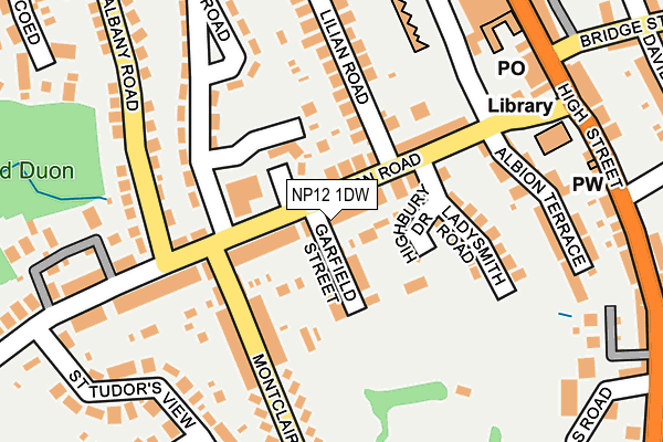 NP12 1DW map - OS OpenMap – Local (Ordnance Survey)