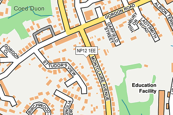 NP12 1EE map - OS OpenMap – Local (Ordnance Survey)