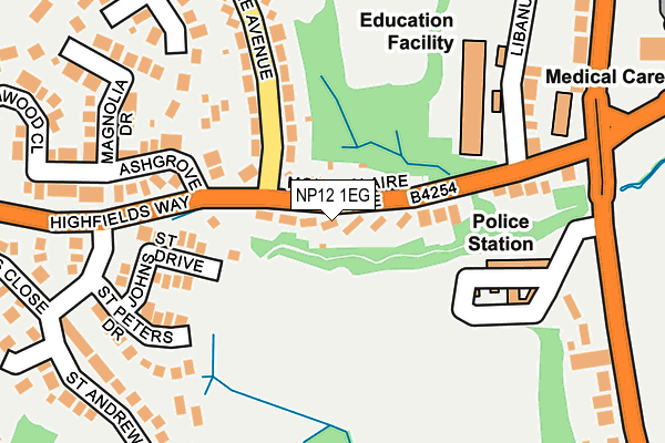 NP12 1EG map - OS OpenMap – Local (Ordnance Survey)