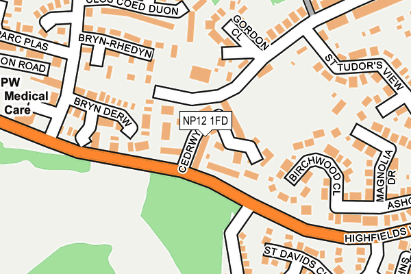 NP12 1FD map - OS OpenMap – Local (Ordnance Survey)