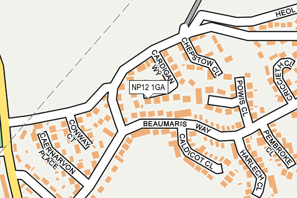 NP12 1GA map - OS OpenMap – Local (Ordnance Survey)