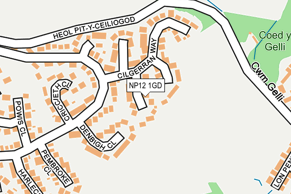 NP12 1GD map - OS OpenMap – Local (Ordnance Survey)