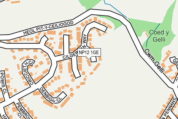 NP12 1GE map - OS OpenMap – Local (Ordnance Survey)