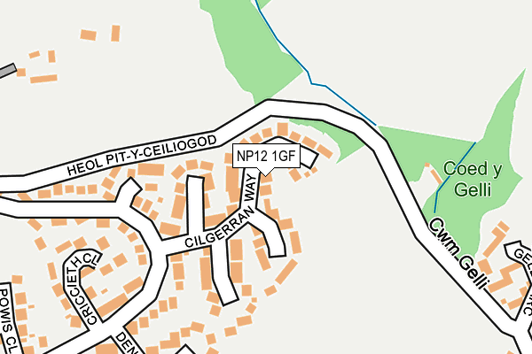 NP12 1GF map - OS OpenMap – Local (Ordnance Survey)