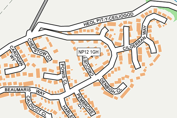 NP12 1GH map - OS OpenMap – Local (Ordnance Survey)