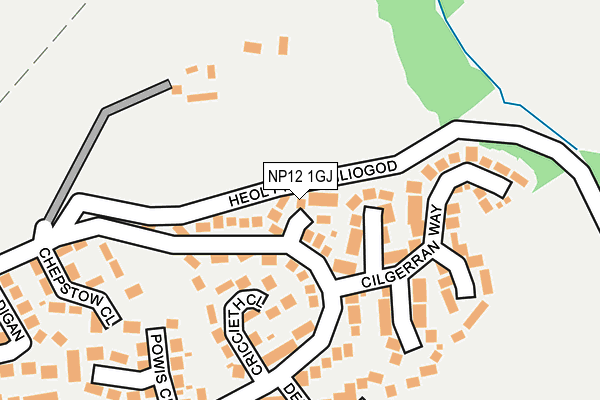 NP12 1GJ map - OS OpenMap – Local (Ordnance Survey)