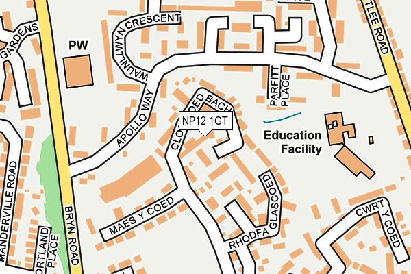 NP12 1GT map - OS OpenMap – Local (Ordnance Survey)