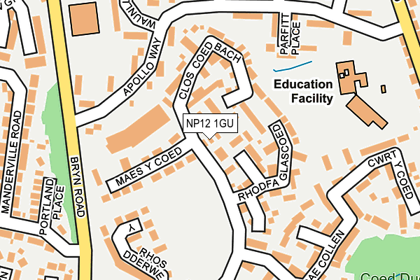 NP12 1GU map - OS OpenMap – Local (Ordnance Survey)