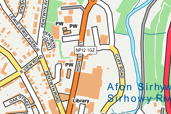 NP12 1GZ map - OS OpenMap – Local (Ordnance Survey)