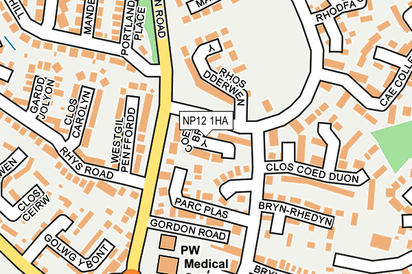 NP12 1HA map - OS OpenMap – Local (Ordnance Survey)