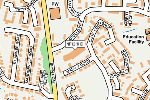 NP12 1HD map - OS OpenMap – Local (Ordnance Survey)