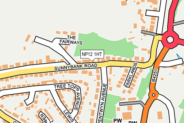 NP12 1HT map - OS OpenMap – Local (Ordnance Survey)