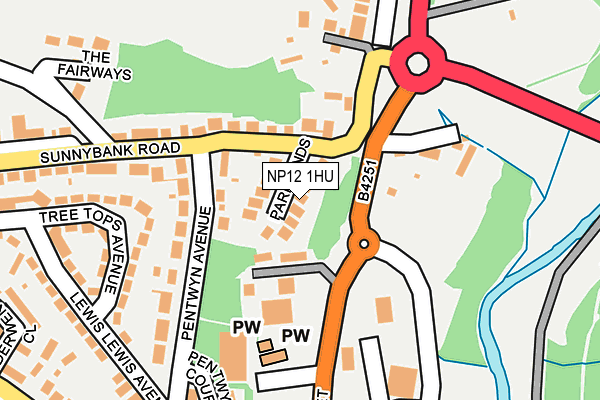 NP12 1HU map - OS OpenMap – Local (Ordnance Survey)