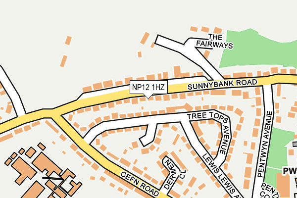 NP12 1HZ map - OS OpenMap – Local (Ordnance Survey)