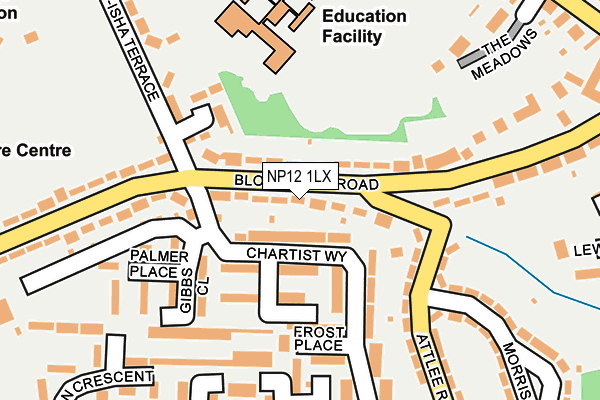 NP12 1LX map - OS OpenMap – Local (Ordnance Survey)