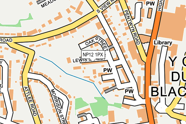 NP12 1PX map - OS OpenMap – Local (Ordnance Survey)