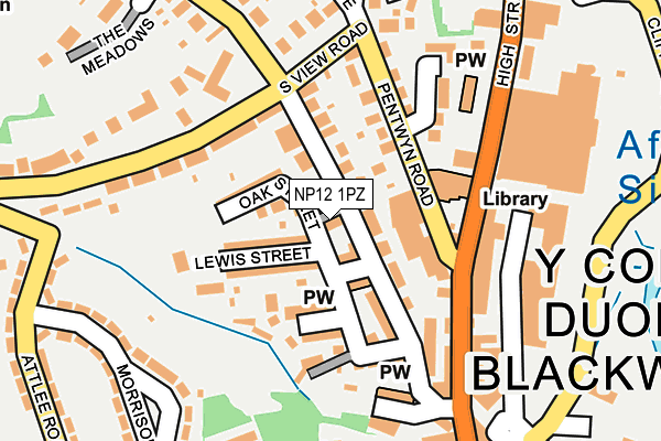 NP12 1PZ map - OS OpenMap – Local (Ordnance Survey)
