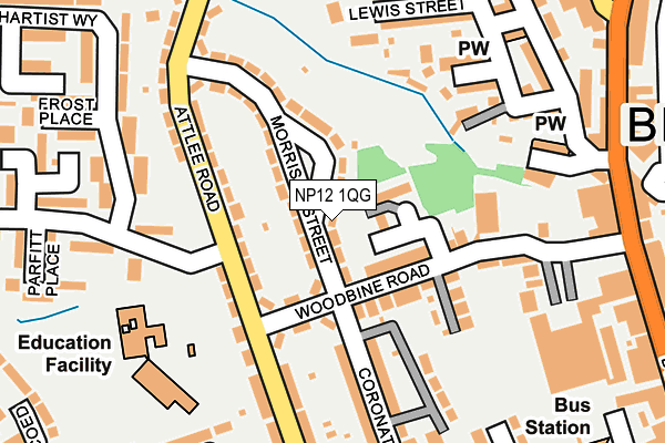 NP12 1QG map - OS OpenMap – Local (Ordnance Survey)