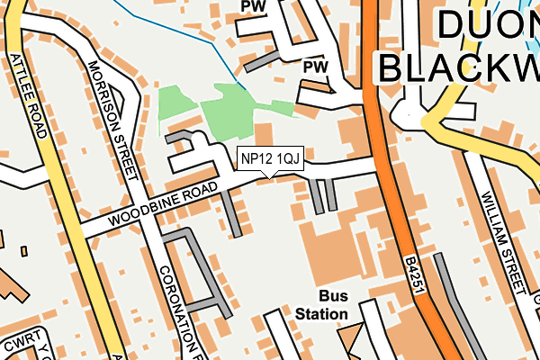 NP12 1QJ map - OS OpenMap – Local (Ordnance Survey)