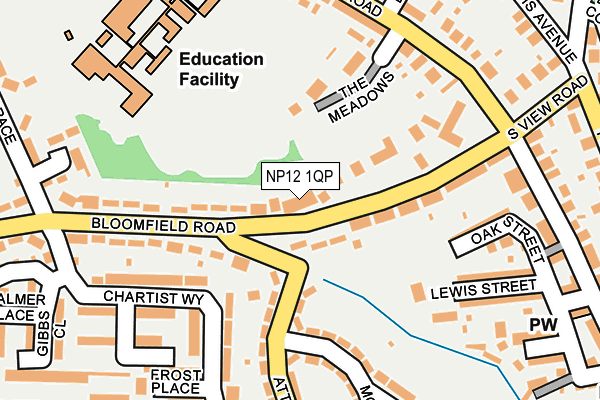 NP12 1QP map - OS OpenMap – Local (Ordnance Survey)