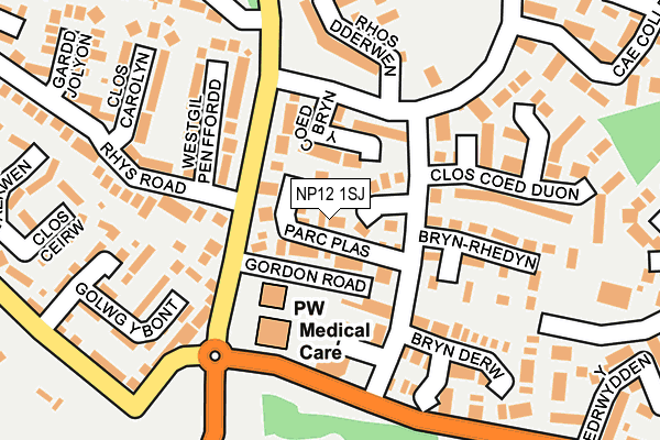 NP12 1SJ map - OS OpenMap – Local (Ordnance Survey)