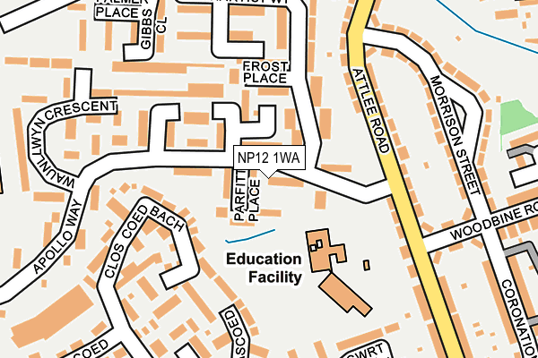NP12 1WA map - OS OpenMap – Local (Ordnance Survey)