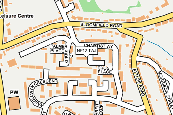 NP12 1WJ map - OS OpenMap – Local (Ordnance Survey)