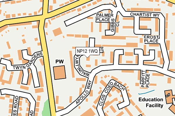NP12 1WQ map - OS OpenMap – Local (Ordnance Survey)