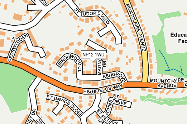 NP12 1WU map - OS OpenMap – Local (Ordnance Survey)