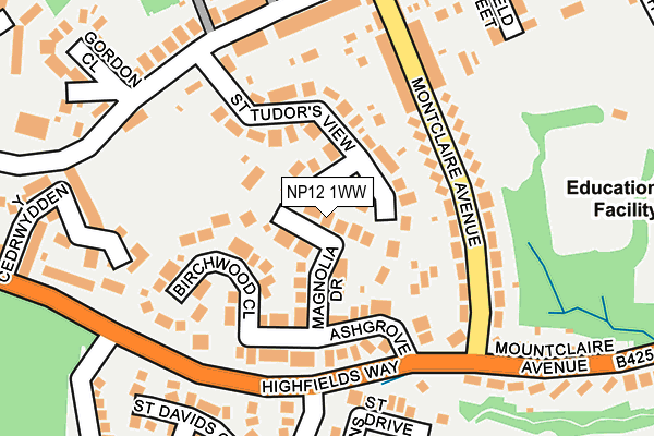 NP12 1WW map - OS OpenMap – Local (Ordnance Survey)