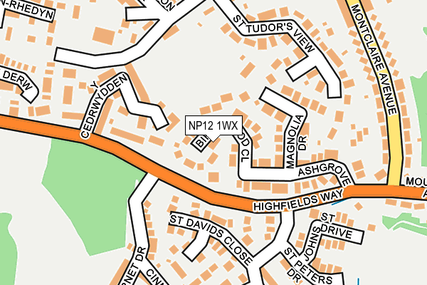 NP12 1WX map - OS OpenMap – Local (Ordnance Survey)
