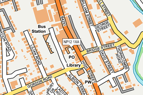 NP12 1XA map - OS OpenMap – Local (Ordnance Survey)