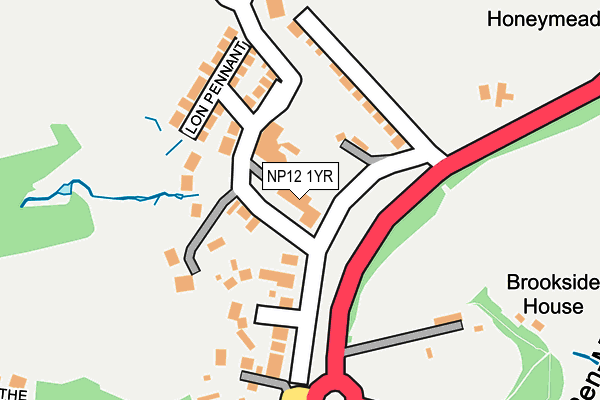 NP12 1YR map - OS OpenMap – Local (Ordnance Survey)