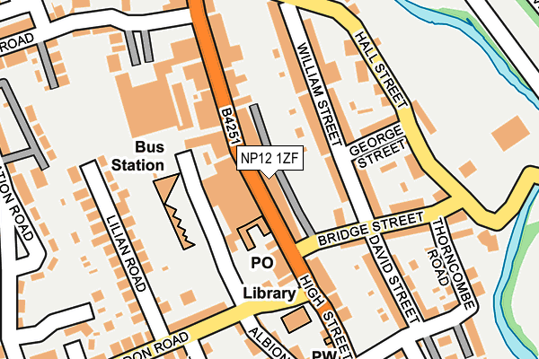 NP12 1ZF map - OS OpenMap – Local (Ordnance Survey)