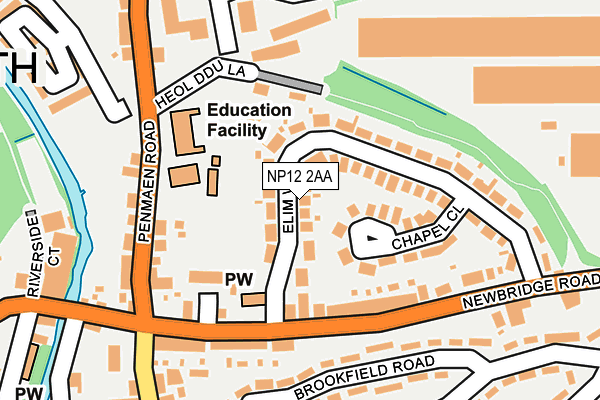 NP12 2AA map - OS OpenMap – Local (Ordnance Survey)