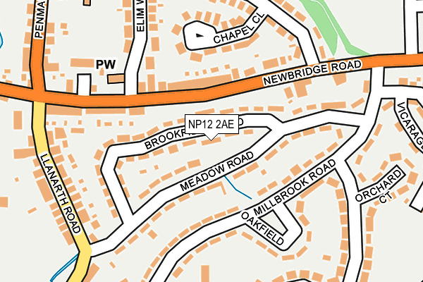 NP12 2AE map - OS OpenMap – Local (Ordnance Survey)