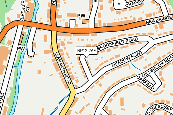 NP12 2AF map - OS OpenMap – Local (Ordnance Survey)