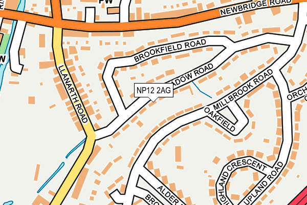 NP12 2AG map - OS OpenMap – Local (Ordnance Survey)