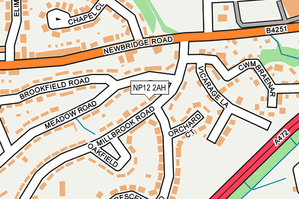 NP12 2AH map - OS OpenMap – Local (Ordnance Survey)