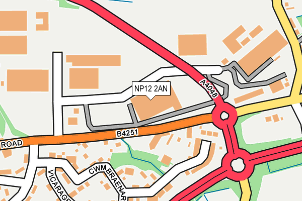 NP12 2AN map - OS OpenMap – Local (Ordnance Survey)