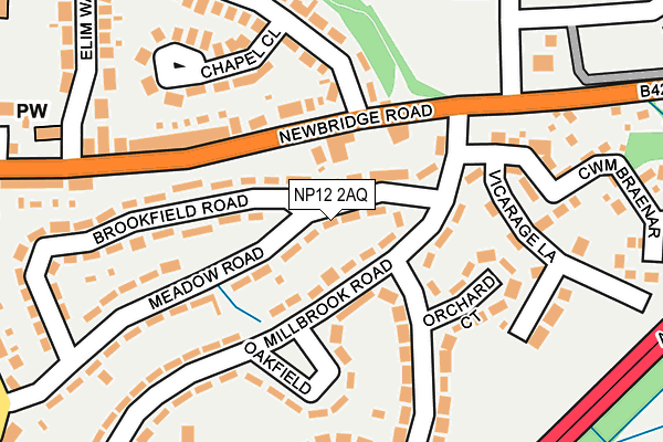 NP12 2AQ map - OS OpenMap – Local (Ordnance Survey)