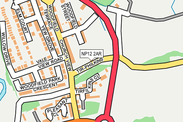 NP12 2AR map - OS OpenMap – Local (Ordnance Survey)