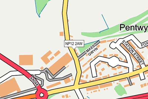 NP12 2AW map - OS OpenMap – Local (Ordnance Survey)