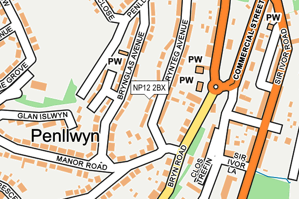 NP12 2BX map - OS OpenMap – Local (Ordnance Survey)