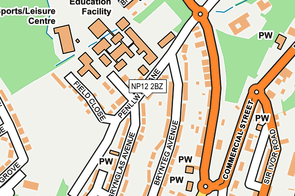 NP12 2BZ map - OS OpenMap – Local (Ordnance Survey)