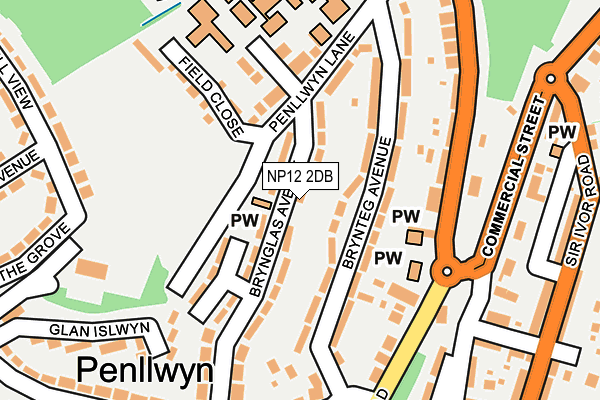 NP12 2DB map - OS OpenMap – Local (Ordnance Survey)